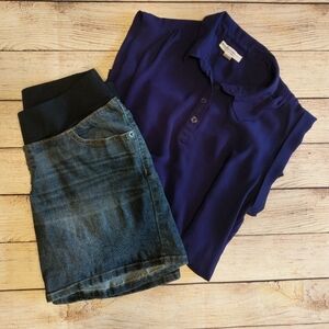 XS Liz Lange Maternity Bundle Violet top & shorts